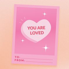 there is a card with the words you are loved on it