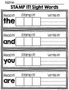 sight words worksheet for beginning and ending the word read it, write it