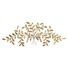 a gold leaf design on a white background