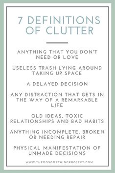 the 7 types of clutter