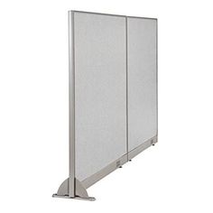 a metal partition with two doors on each side