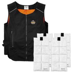 Chill-Its Unisex Lightweight Phase Change Cooling Vest with Rechargeable Ice Packs Cooling Vest, Ice Packs, Safety Vest, Mens Vests, Ice Pack, Grid Design, More Productive, Work Jackets, Hook And Loop