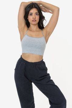 Women's Tops – Los Angeles Apparel Spaghetti Crop Top, Crop Pictures, Black Spaghetti, Workout Crop Top, Bodysuit Fashion, Cute Crop Tops, Cotton Ball, Black Crop Tops, Cotton Spandex