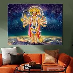 Panchmukhi Hanuman Ji Vastu Wall Art for Living Room Bajrang Bali Artwork Canvas Large Size Paintings Wall Décor for Office Home Decoration. Panchmukhi Hanuman Ji, Boss Cabin, Bali Artwork, Panchmukhi Hanuman, Large Wall Paintings, Office Reception Area, Plane Design, Paintings Wall, Artwork Canvas