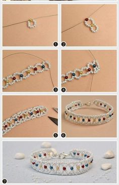 instructions to make beaded bracelets with pearls