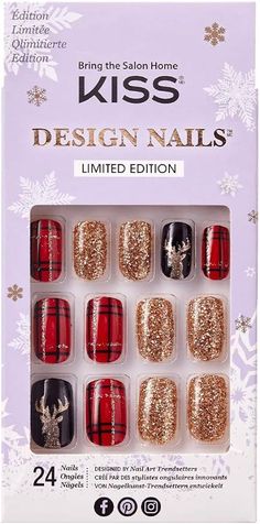 Nails Idea 2023, Deer Nails, Almond Blue Nails, Holiday Image, Trend Nails, Spooky Nails, Christmas Nail Stickers, Christmas Nail Ideas, Nails Holiday