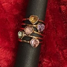 Comes With Five Rings 0791 Multicolor Amethyst Ring For Gift, Blue Heart Ring, Five Rings, Luxury Wedding Rings, Geode Ring, Blue Sapphire Diamond Ring, Woven Ring, Silver Heart Ring, Yellow Gold Diamond Ring