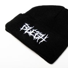 Introducing the BLEGH Beanie, crafted from high-quality unisex black acrylic for unmatched durability and comfort. This statement piece features intricate embroidery, showcasing the iconic metalcore scream "BLEGH!!!" Add a bold touch to your style with this unique and comfortable accessory. Intricate Embroidery, Black Acrylic, Black Acrylics, Acrylic Material, Scream, Statement Pieces, Your Style, Premium Quality, Embroidery