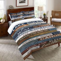 Lake Rules Duvet Cover Home Rules, Cabin Rules, Lake Rules, Twin Comforter, Queen Comforter Sets, Bedding Stores, Bed Sets, Queen Comforter, The Cabin