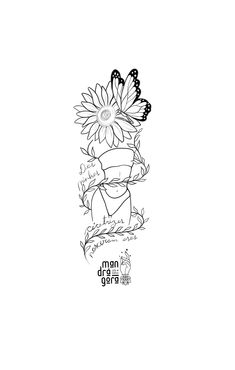 a black and white drawing of flowers in a vase with the words, mom gara