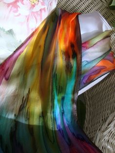 Hand Dyed Hand Painted Silk Over the Rainbow Silk by MommaGoddess Hand Painted Multicolor Scarves For Spring, Artsy Multicolor Silk Scarf For Summer, Bohemian Multicolor Hand-painted Silk Scarf, Multicolor Hand Painted Silk Scarves, Bohemian Multicolor Hand Painted Silk Scarf, Artsy Multicolor Silk Scarf For Artistic Expression, Artistic Hand Dyed Silk Scarf For Summer, Multicolor Hand Dyed Silk Scarves, Bohemian Hand-dyed Multicolor Silk Scarf