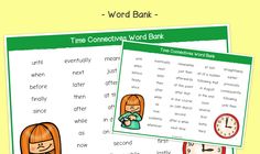 two worksheets with words and pictures for the word bank