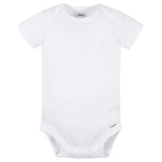 5-Pack Baby Neutral White Onesies® Brand Premium Bodysuits Fitted Casual Bodysuit For Playwear, Stretch Cotton Basic Bodysuit, Casual Stretch Bodysuit For Playwear, Fitted Cotton Bodysuit For Loungewear, Spring Cotton Stretch Short Sleeve Bodysuit, Fitted Cotton Casual Onesie, Solid Casual Bodysuit With Snug Fit, Classic Fitted White Bodysuit, Stretch Cotton Onesie For Playwear