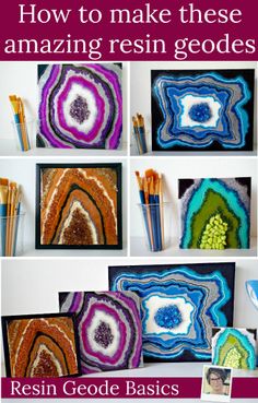 the cover of how to make these amazing resiny geoglyes with crochet