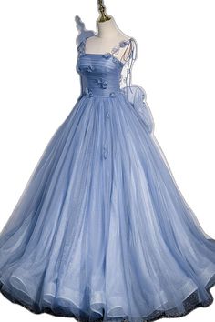 Tulle Long Dress, Blue Party Dress, Blue Dress Formal, Blue Party, Dress Evening, Evening Dresses Long, Dress With Bow, Quinceanera, Evening Dress