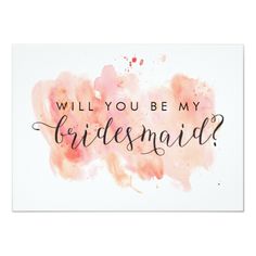 a card with the words will you be my maid of honor? in black ink