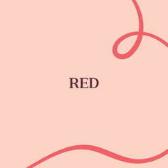 a pink background with the word red on it