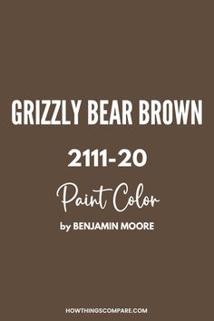 a brown background with the words grizzly bear brown 2011 - 20 paint color