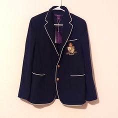 Nwt. This Is A Very High Quality Blazer Which Comes With 2 Extra Buttons In Case You Lose One. I Took Some Measurements But If You Need More Clarification Before Purchasing Please Ask. Offers Are Welcome. Dark Green Blazer, Ralph Lauren Fall, Cashmere Blazer, Ralph Lauren Blazer, Yellow Blazer, Tan Blazer, Navy Blue Suit, Retro Jacket, Cocktail Jacket