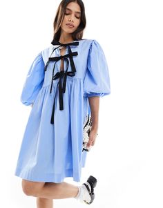 Robes par ASOS DESIGN Envie d'une robe ? Col ras de cou Manches bouffantes Nœuds sur le devant Coupe classique Bow Front Dress, Winter Party Dress, Long Sleeve Floral Dress, Sweaters And Leggings, Satin Slip Dress, Maxi Dress Trend, Puffed Sleeves, Hoodies For Sale, Orange Dress