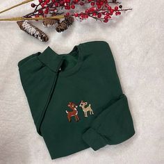 Christmas Classic Rudolph And Clarice Embroidered Crewneck Sweatshirt, Classic Christmas Tv Show Rudolph And Clarice, Sweatshirts Ideas, Christmas Tv Shows, Winter Board, Christmas Tv, Show Movie, Holiday Sweaters, Christmas Classic, Embroidery Hoodie