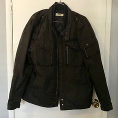 Cockpit Usa Winter Coat Size L Used One Winter So Very Gently Used Winter Pilot Leather Jacket, Fighter Pilot Jacket, Winter Military Uniform, Winter Military Outerwear With Zipper Closure, Winter Military Leather Outerwear, Heavy Winter Coat, Rick Grimes, Winter Coat, Mens Jackets