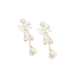 in stock Feminine White Pearl Earrings For Evening, Feminine White Bridal Earrings For Evening, Feminine White Bridal Earrings For Party, Pearl White Dangle Earrings, Feminine Style, White Feminine Dangle Pearl Earrings, Feminine White Dangle Pearl Earrings, In Store, Buy Online, Pick Up