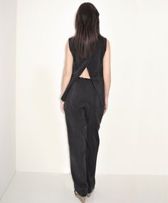 SANTORINI relaxed feminine style jumpsuit is cut from soft cupro and designed with a wrap front and has a dramatic cape-effect back. Cupro is regenerated cellulose fiber derived from cotton linter. Cupro is a hypoallergenic, antistatic fabric that is resistant to stretching out of shape at higher temperatures. #stylatifashion #jumpsuits #trends #2016 #fashion #style #products #дизайнерскиекомбинезоны #стиль #дизайнерскаяодежда #женскаяодежда