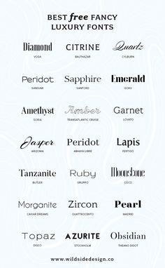 the different font styles for each type of logo