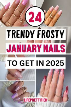 These are seriously the cutest January nail ideas I've ever seen! I'm SO ready to beat these January blues with one of these cute manis! January nail inspo, January nail designs, January nails winter simple, January nails ideas, January nails ideas simple, January nail colors. Gel Nail Polish Ideas On Natural Nails, January Gel Manicure Ideas, Winter Nails February, Almond Nails January 2024, Nails Design For January, Nail Art Designs For January, January Nails Coffin Shape, January Nail Ideas 2024, January Inspired Nails