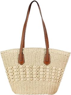 PRICES MAY VARY. Fature: Large capacity can hold your travel essentials. It is spacious enough to accommodate your phone and other valuables, and the zipper pocket is practical and safe Material: Straw beach bag is made from natural straw with elaborate handwoven knit by artisans. With cloth lining, it will not scratch the contents Design: Unique bucket shape style design straw bag, which is not only a woven tote bag, but also a decorative work of art makes you look fashion; Its dainty and uniqu Boho Tote Bag, Summer Purses, Straw Beach Bag, Summer Handbags, Straw Tote Bag, Tote Bags Handmade, Handmade Purses, Woven Tote Bag, Straw Tote