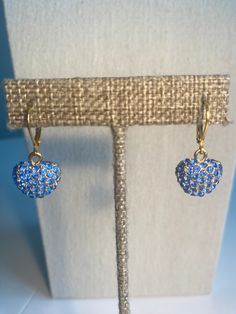 This listing is for a beautiful pair of earrings.  Please review pics carefully before purchasing Valentine's Day Blue Heart Earrings, Blue Earrings For Anniversary On Valentine's Day, Heart Beads Drop Earrings For Anniversary, Blue Heart Cut Earrings For Valentine's Day, Blue Heart Earrings For Gift, Blue Heart-shaped Earrings For Valentine's Day, Blue Heart-shaped Earrings For Anniversary, Blue Jewelry With Matching Earrings For Valentine's Day, Blue Earrings For Valentine's Day Gift