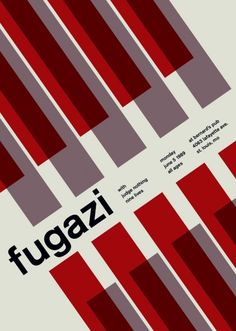 an advertisement for fugazi, the italian brand that has been designed in red and grey