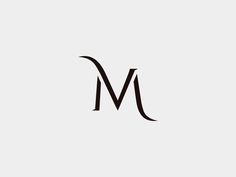 the letter m is made up of black lines on a white background, and it appears to be in cursive font