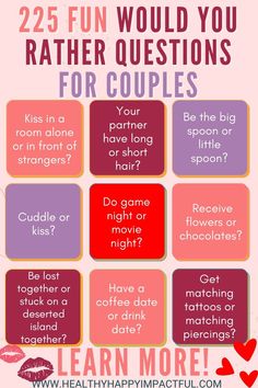 225 Fun Would You Rather Questions for Couples Spicy Questions, Best Would You Rather, Fun Couple Games, Question Games, Couples Games, Questions For Couples