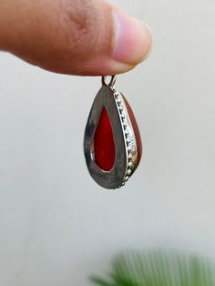 Carnelian pendant, sterling silver 925, handmade women jewellery, boho pendants, gemstone jewellery, gifts or her Dimensions: 38x20 mm 😊 Silver Carnelian Teardrop Jewelry, Silver Teardrop Carnelian Jewelry, Stamped 925 Carnelian Jewelry, Women Jewellery, Rainbow Moonstone Pendant, Carnelian Pendant, Rainbow Jewelry, Jewellery Gifts, Silver Spinner Rings