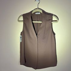 Nwt. Women’s Babaton Vest. Size S. Taupe Tops For Fall Workwear, Versatile Neutral Tops For Workwear, Versatile Neutral Tops For Work, Chic Brown Top For Business Casual, Chic Brown Tops For Business Casual, Chic Brown Workwear Tops, Chic Brown Tops For Workwear, Chic Brown Tops For Work, Brown Spring Blouse For Workwear