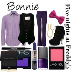 "Five nights at Freddy's inspired outfits #8 Bonnie" by tortured-puppet on Polyvore Fnaf Bonnie Outfit, Bonnie Cosplay, Fnaf Halloween, Fnaf Outfits, Fnaf Costumes, Freddy Costume, Bonnie Bunny, Foxy The Pirate, Fnaf Costume