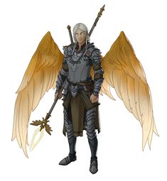 Protector Aasimar, Ernesto Irawan, Aasimar Paladin, Dnd Paladin, Flat Inspiration, Character Flat