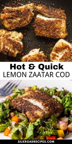 Hot & Quick Lemon Zaatar Cod is a dish that transforms simple ingredients into a culinary delight. Fresh cod filets are seasoned with aromatic zaatar and zesty lemon, creating a delectable crust. Perfect for busy weeknights, this recipe combines convenience and taste, making it an ideal choice for a healthy, flavorful dinner. Enjoy with your favorite salad! Cod Filets, Seafood Healthy, Comfort Recipes, Pan Fried Fish, Cod Recipe, Flavorful Dinner, Shrimp Recipes Healthy, Favorite Salad