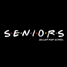 the word seniors spelled in white on a black background