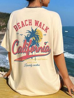 California Dreams Beach Walk Vintage Back-Print T-Shirt – True to You Dream Beach, Embroidered Clothes, Beach Walk, Vintage Inspired Design, Retro Vibe, Front Design, Beach Outfit, Half Sleeves, In Style