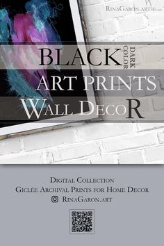 Black art print aesthetic by artist Rina Garon