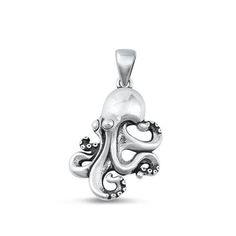 Sterling Silver High Polished Octopus Pendant Oxidized Beach Charm. 925 New Jewelry Female Unisex All our silver jewelry is crafted from .925 silver also commonly referred to as sterling silver. Sterling silver is the standard for beautiful high-quality silver jewelry and cannot be replicated by lower priced silver plated jewelry. It is 92.5% pure silver, mixed with alloys to add strength and durability to stand the test of time. Keep your fine jewelry shiny and elegant by storing it properly. Jewelry needs to be stored in a dry area, preferably away from air in a jewelry box or plastic bag. Avoid exposure to harsh chemicals. Use a polishing cloth to remove tarnish build-up over time. Size: One Size.  Age Group: adult. Octopus Pendant, Tarnish Remover, Silver Plated Jewelry, New Jewelry, Pure Silver, Plastic Bag, Octopus, Womens Necklaces, 925 Silver