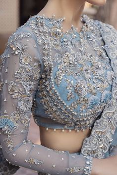 Ice Blue Wedding Dress, Lehenga Choli Pakistani, Sky Blue Lehenga, Blue Lehenga Choli, Sky Blue Weddings, Blue Colour Dress, Sky Blue Dress, Latest Bridal Dresses, Blue Lehenga