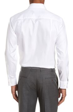 Crisp cotton construction elevates a versatile dress shirt featuring a smart spread collar and rounded, adjustable button cuffs. French placket Removable collar stays Back yoke Curved hem 100% cotton Machine wash warm, line dry Imported Men's Furnishings Solid Dress Shirt, Twill Dress, Removable Collar, Collar Stays, Versatile Dresses, Solid Dress, Dress Shirt, Cotton Twill, Nordstrom