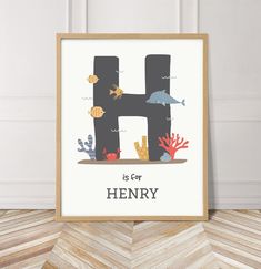 a poster with the letter h is for henry