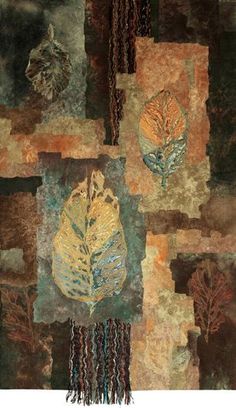 an image of a painting with leaves on it and the words send saver below