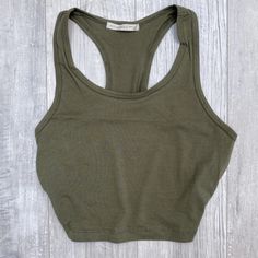 Olive Crop Tank Size Large, Fits Medium/Large Brand New, Never Worn Willing To Lower Price Everyday Green Seamless Crop Top, Black Charcoal, Crop Tank, Charcoal Grey, Graphic Tank Top, Clothing Items, Grey And White, Athletic Tank Tops, Womens Tops