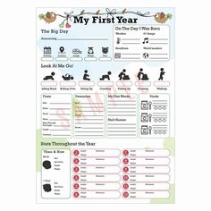 the first year worksheet for children